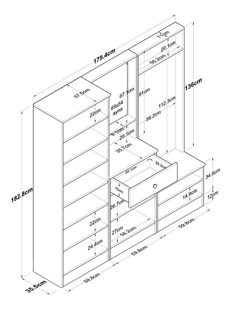 Předsíňová stěna Pixie 2 (ořech + bílá) (se zrcadlem)