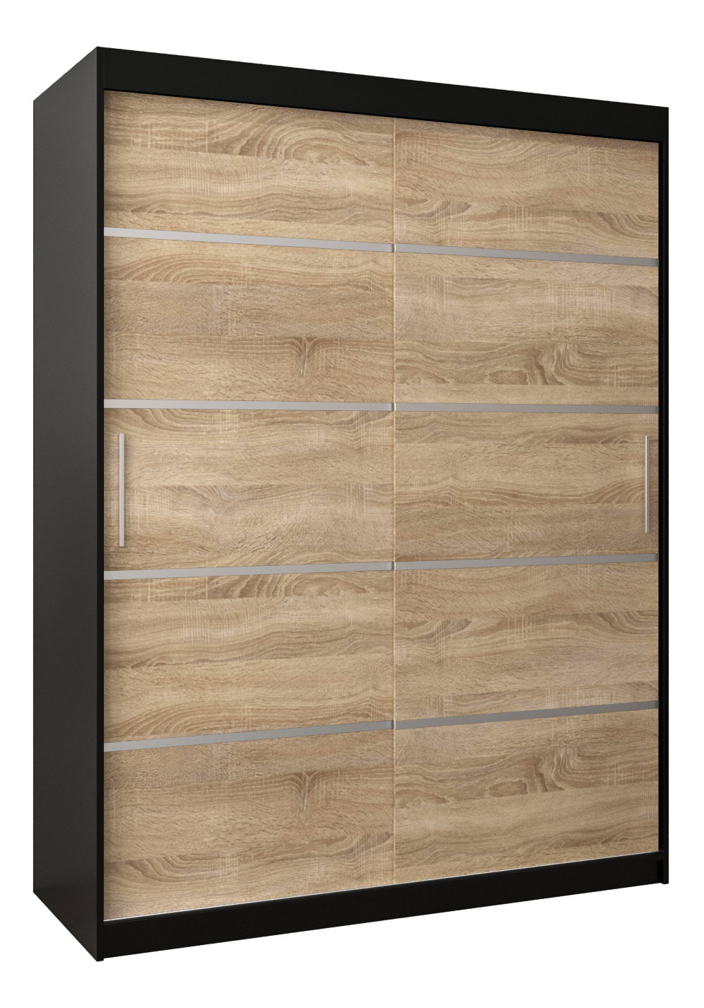 Šatní skříň 180 cm Verika 1 180 (černá + dub sonoma)