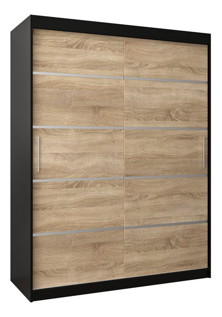 Šatní skříň 150 cm Verika 1 150 (černá + dub sonoma)