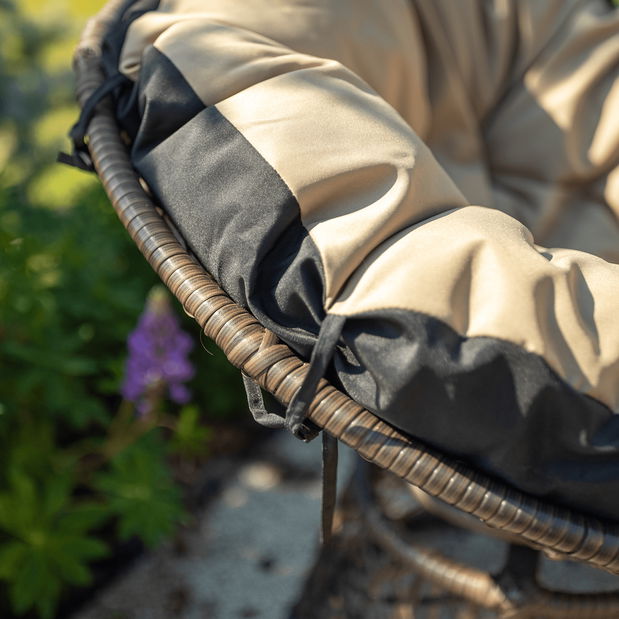 Otočné kreslo s vankúšom Frage BIG (hnědá + černá + béžová)