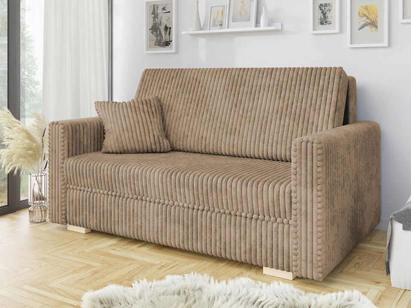 Rozkládací pohovka Carivia Piano III (světlohnědá) (s úl. prostorem)