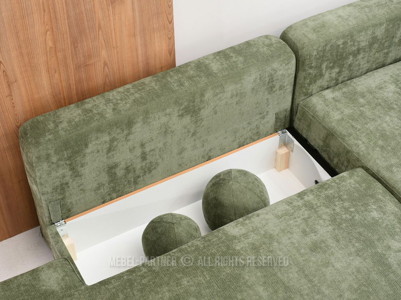 Rohová sedačka Masivos (zelená + černá)