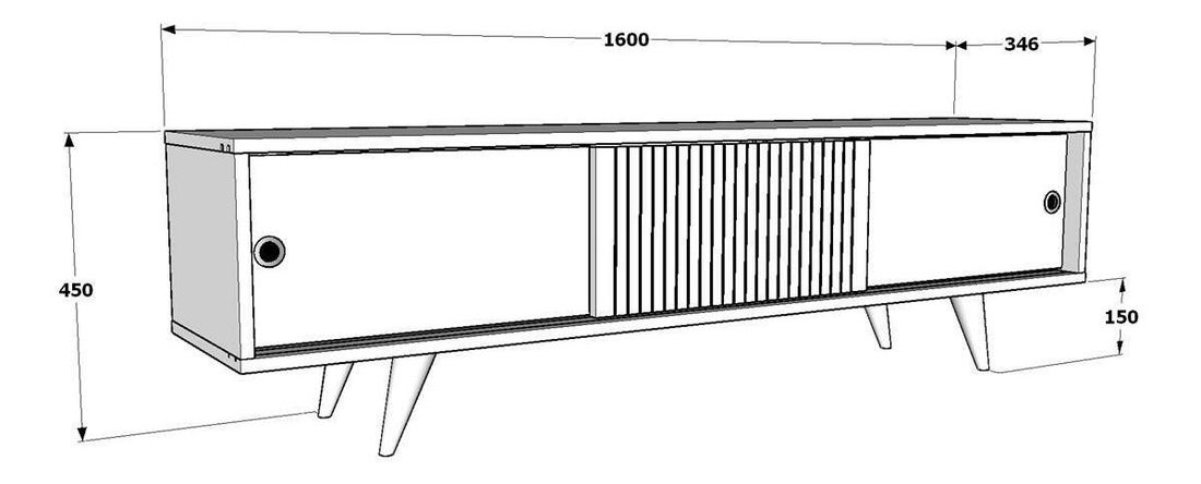 TV skříňka Ecranissa (bílá + ořech)