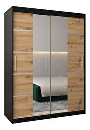 Šatní skříň 180 cm Verika 4 180 (černá + dub artisan)