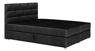 Kontinentální postel 160x200 cm Waller (černá) (s roštem a matrací)