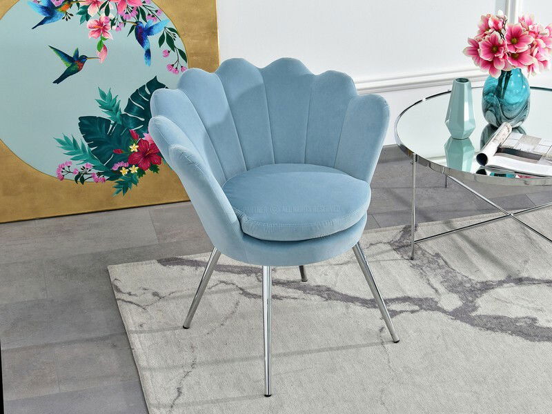 Křeslo Lasair (modrá + chromová)