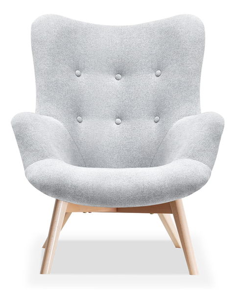 Designové křeslo Florentino (světle šedá + ořech)
