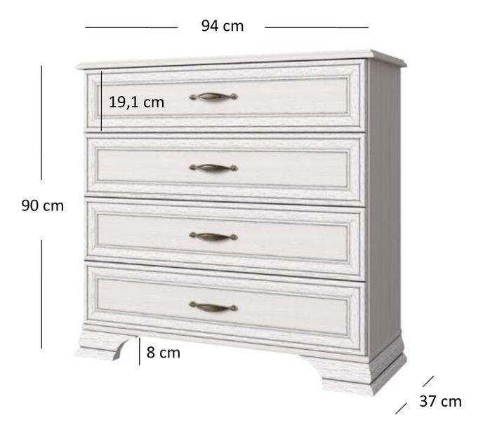 Komoda Terina (woodline krém)