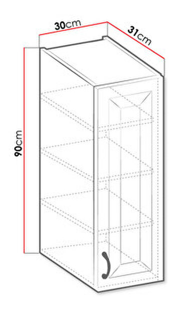 Horní kuchyňská skříňka Retroline 30 G (bílá) *výprodej