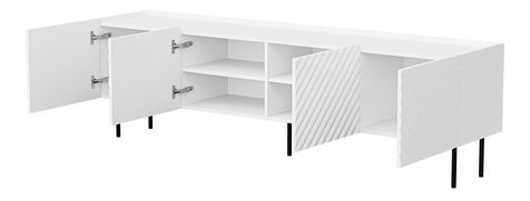 TV skříňka Grotzi 200 4D (bílá + černá)