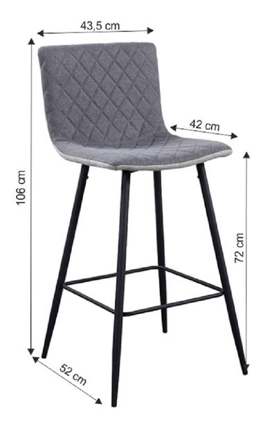 Barová židle Torguna (šedá) *výprodej