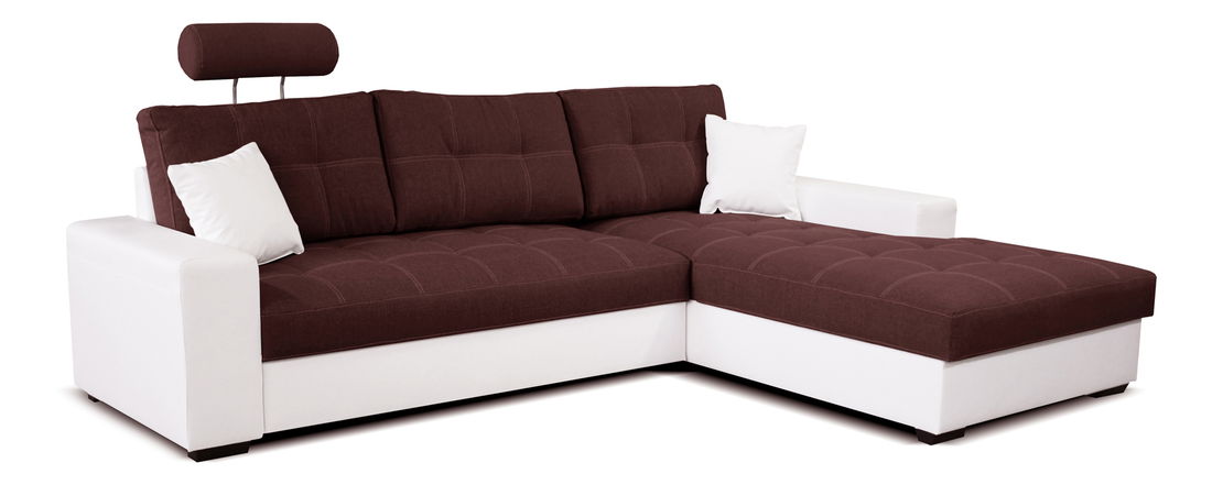 Rohová sedací souprava Corato 2F+L (bordó + bílá) (P)