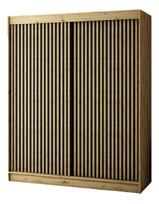 Šatní skříň 180 cm Ladonna 1 (dub artisan + černá matná)