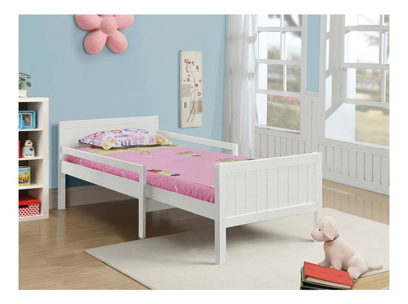 Jednolůžková postel 90 cm Elunna (bílá) (s roštem)