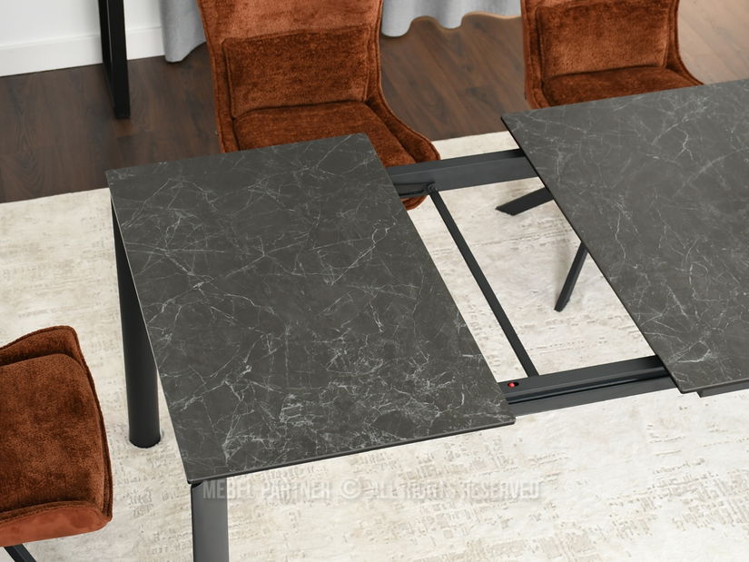 Jídelní stůl Tornado (černý mramor + černá)