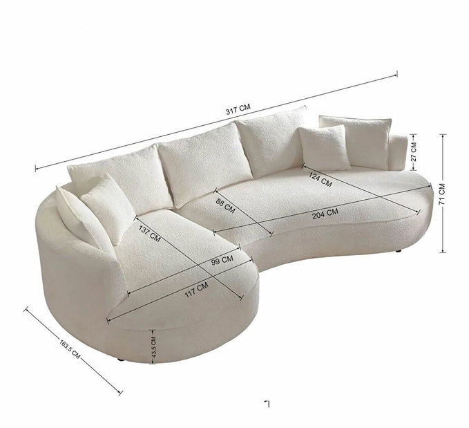 Rohová sedačka Vendy (šedá) (P)