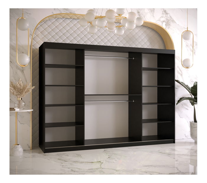 Šatní skříň Riven 2 250 (bílá matná) (se zrcadlem)