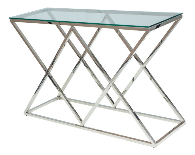 Konzolový stolek Zita (sklo + chromová)