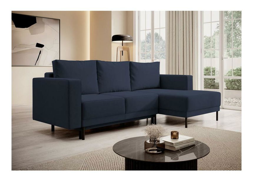 Rohová sedací souprava Rodriguez mini (P) (modrá + černá)