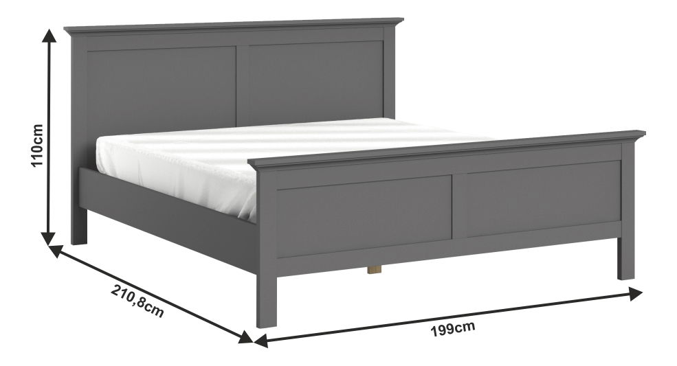 Manželská postel 180 cm Phung (šedá)