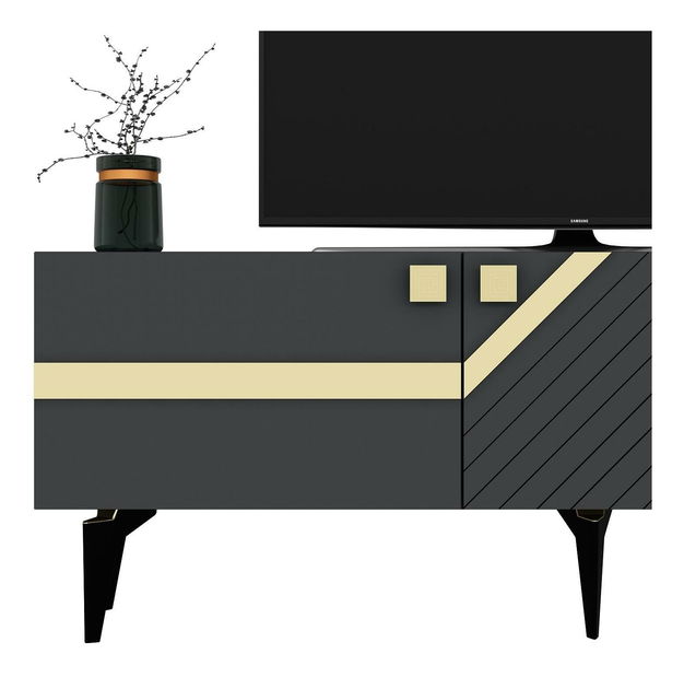 TV stolek/skříňka Tabivo (antracit + zlatá)
