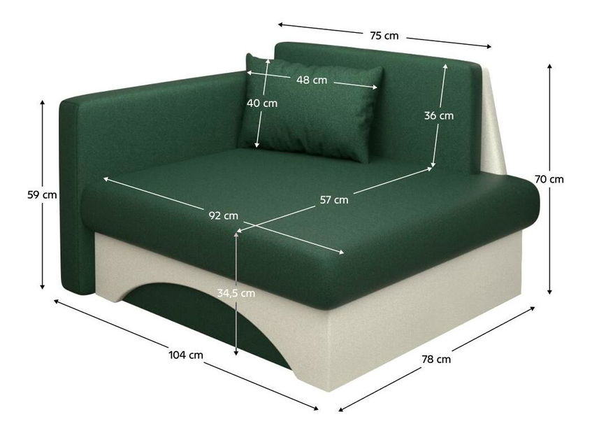 Křeslo Kubosik new (zelená + béžová) (L)