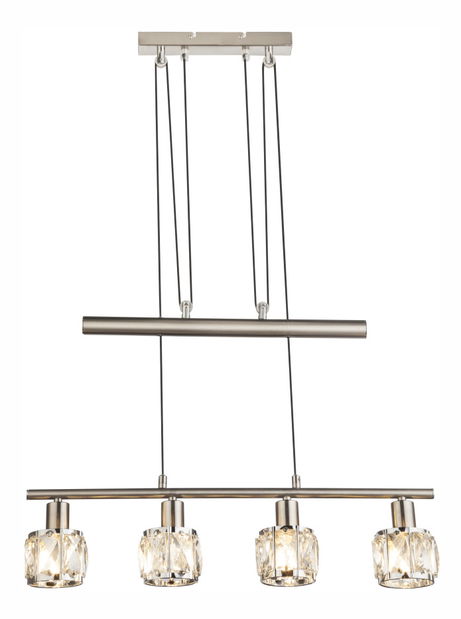 Závěsné svítidlo Kris 54356-4Z (nikl + průhledná)