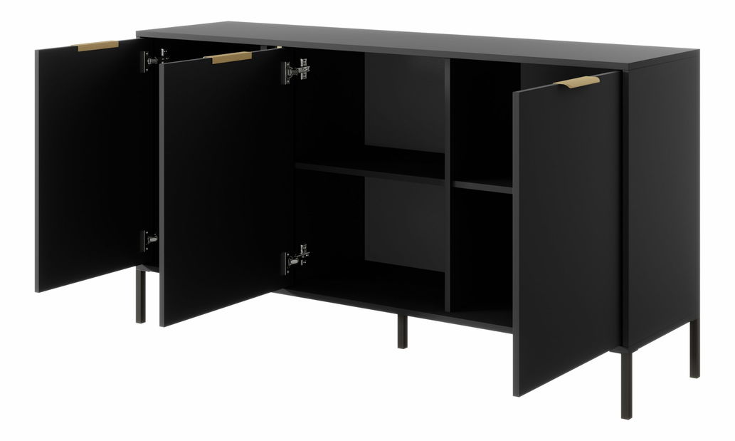 Skříňka Lyran 3D (antracit + zlatá)