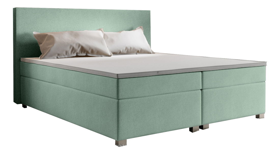 Manželská postel Boxspring 140 cm Simon Comfort (mátová) (s matrací, bez úložného prostoru)