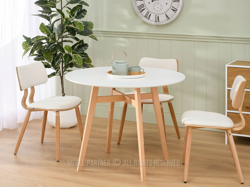 Jídelní stůl Croc (bílá + buk)