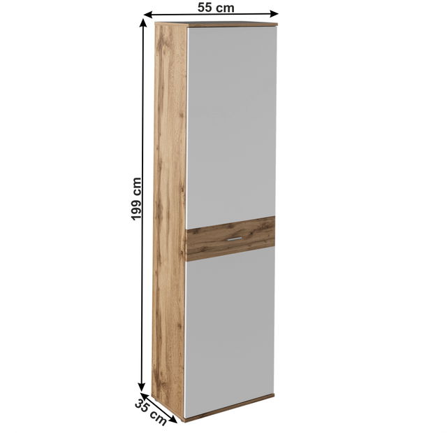 Skříňka na boty Cyrio typ 7 (dub wotan + bílá)