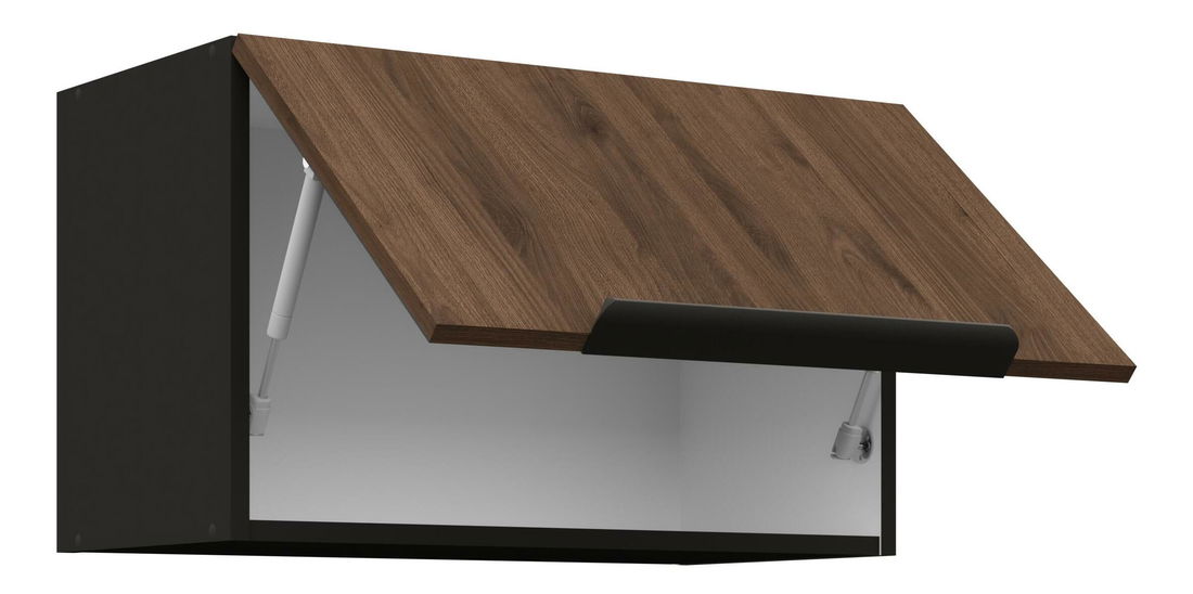 Horní kuchyňská skříňka Manana 60 GU 36 1F (korpus: černá matná + fronta: ořech okapi)