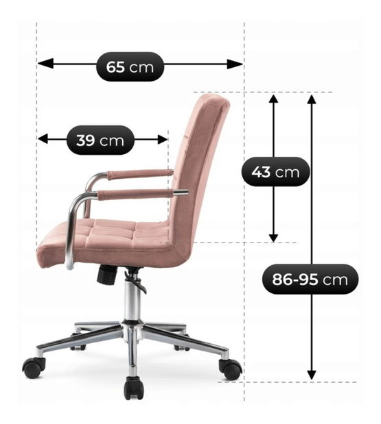  Dětská otočná židle Astronautic (růžový samet)