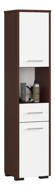 Koupelnová skříňka Fulgor 2D 1SZ 1W (wenge + bílá)
