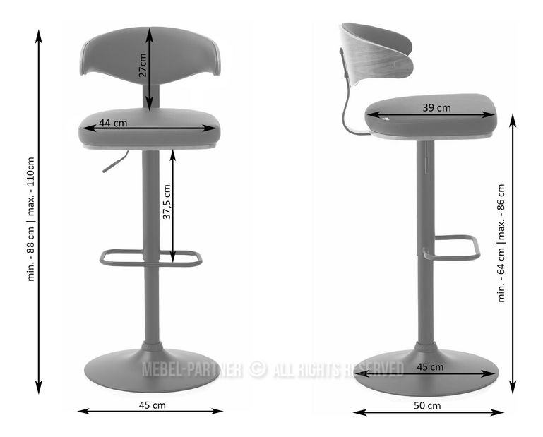 Barová židle CH73 (černá)