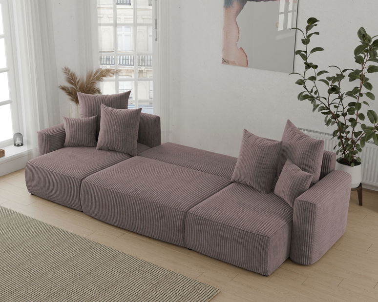 Rohová sedačka Denia U (tmavě hnědá) (L)