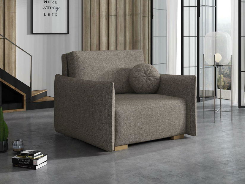 Rozkládací křeslo Carivia Glov I (hnědá) (s úl. prostorem)