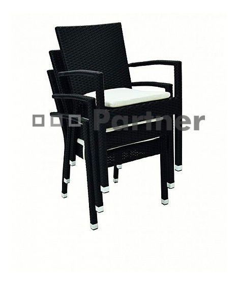 Zahradní sestava Gina 1+4 (černá) (um. ratan) 