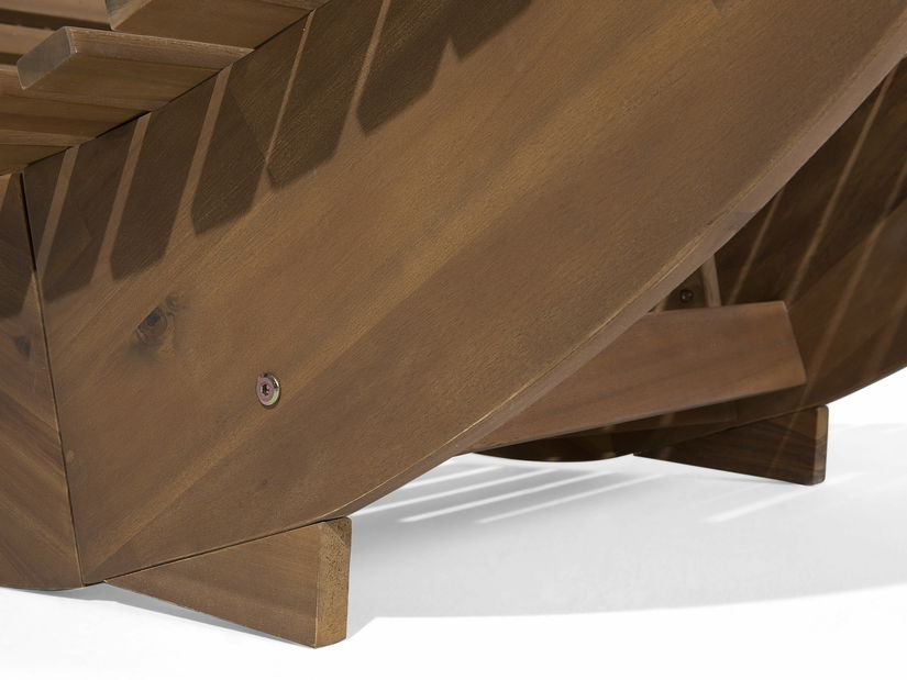 Zahradní lehátko Brest (světlé dřevo) (červený podsedák)