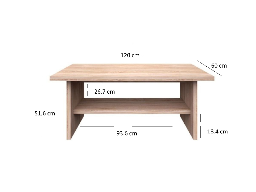 Konferenční stolek Noella (dub sonoma)
