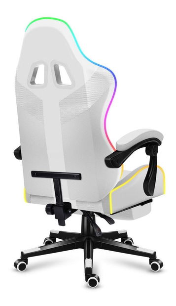 Herní křeslo Fusion 4.7 (bílá + vícebarevná) (s LED osvětlením)