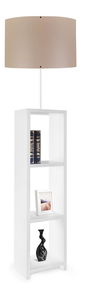Stojanová lampa s policemi Astaresta 3 (bílá + béžová)