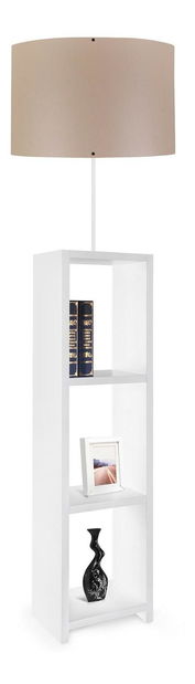 Stojanová lampa s policemi Astaresta 3 (bílá + béžová)