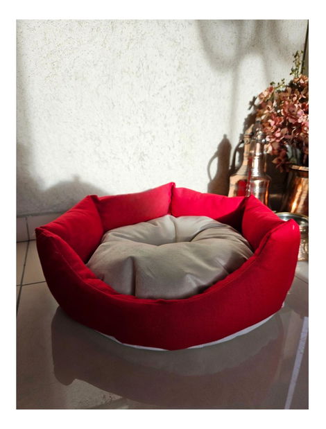 Závěsný pelíšek pro kočky Tikuke (červená + krémová)