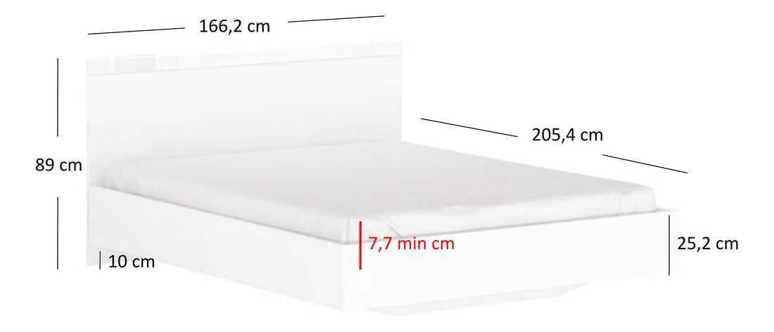 Manželská postel 160 cm Leona (bílá) (bez roštu a matrace)