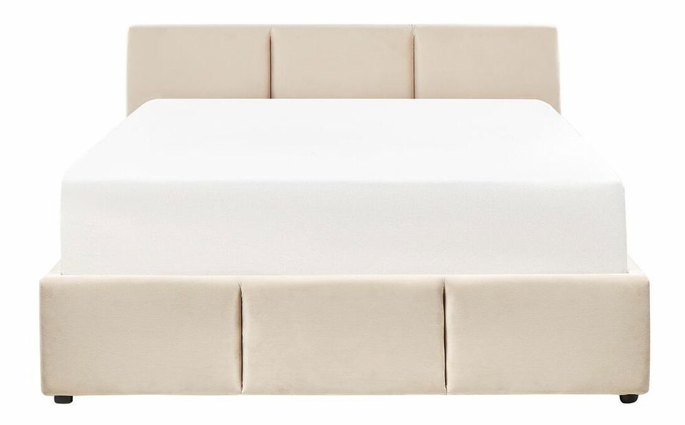 Manželská postel 140 cm Belize (béžová) (s roštem) (s úl. prostorem)