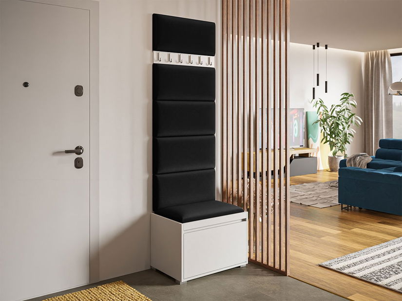 Nábytek do předsíně Kendora 60 (s 6 ks. čalouněných nástěnných panelů Pazara 60x30) (manila 18)