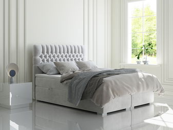 Boxspring postel 160 cm Daliny (světle šedá) (s úložným prostorem)