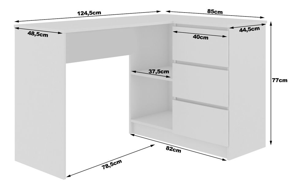 Rohový PC stolek Bodhi (bílá + dub sonoma) (P)