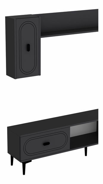 Obývací stěna Polena (antracit + stříbrná)